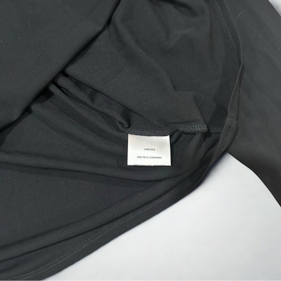 Eileen Fisher Black Turtleneck Long Sleeve Size L 100% Silk Mélange Turtleneck - Picture 7 of 10